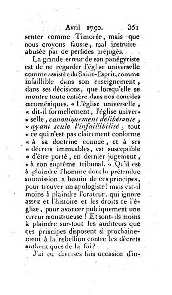 Journal ecclesiastique ou bibliotheque raisonnée des sciences ecclésiastiques