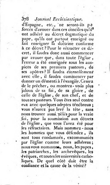 Journal ecclesiastique ou bibliotheque raisonnée des sciences ecclésiastiques