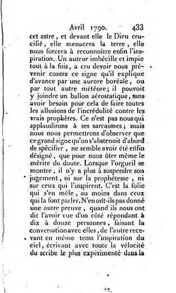 Journal ecclesiastique ou bibliotheque raisonnée des sciences ecclésiastiques