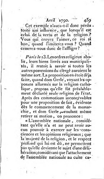 Journal ecclesiastique ou bibliotheque raisonnée des sciences ecclésiastiques