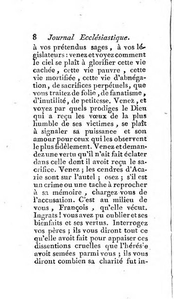 Journal ecclesiastique ou bibliotheque raisonnée des sciences ecclésiastiques