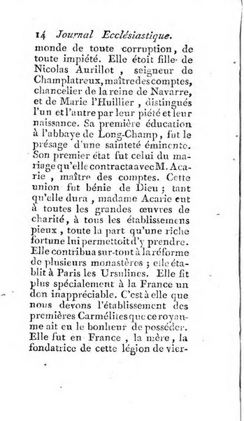 Journal ecclesiastique ou bibliotheque raisonnée des sciences ecclésiastiques