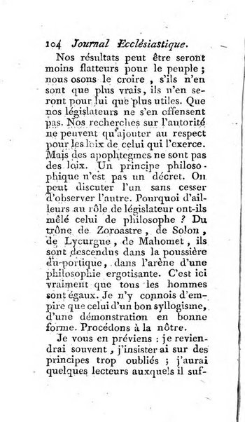 Journal ecclesiastique ou bibliotheque raisonnée des sciences ecclésiastiques