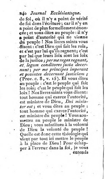 Journal ecclesiastique ou bibliotheque raisonnée des sciences ecclésiastiques