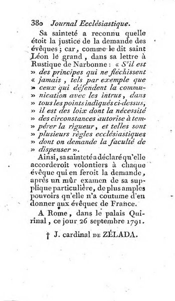 Journal ecclesiastique ou bibliotheque raisonnée des sciences ecclésiastiques