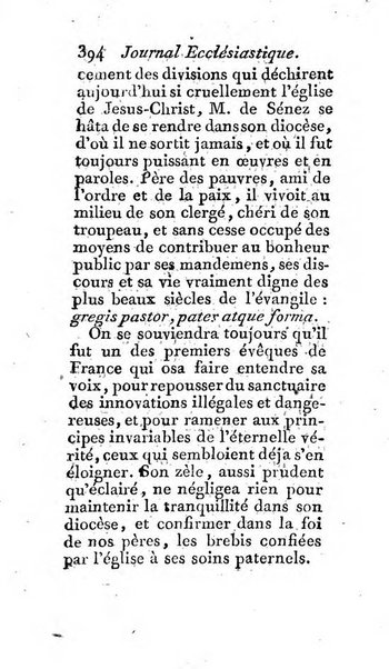 Journal ecclesiastique ou bibliotheque raisonnée des sciences ecclésiastiques