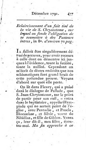 Journal ecclesiastique ou bibliotheque raisonnée des sciences ecclésiastiques