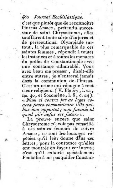 Journal ecclesiastique ou bibliotheque raisonnée des sciences ecclésiastiques