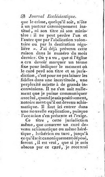 Journal ecclesiastique ou bibliotheque raisonnée des sciences ecclésiastiques