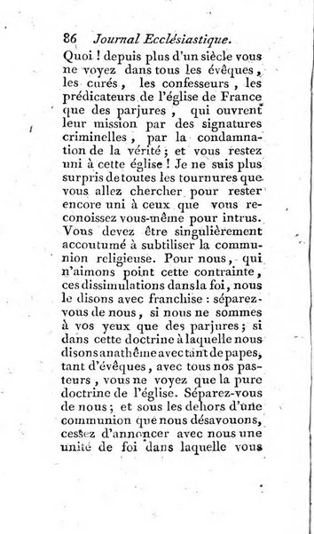 Journal ecclesiastique ou bibliotheque raisonnée des sciences ecclésiastiques