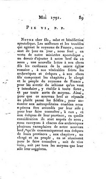 Journal ecclesiastique ou bibliotheque raisonnée des sciences ecclésiastiques