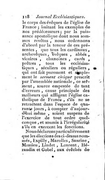 Journal ecclesiastique ou bibliotheque raisonnée des sciences ecclésiastiques