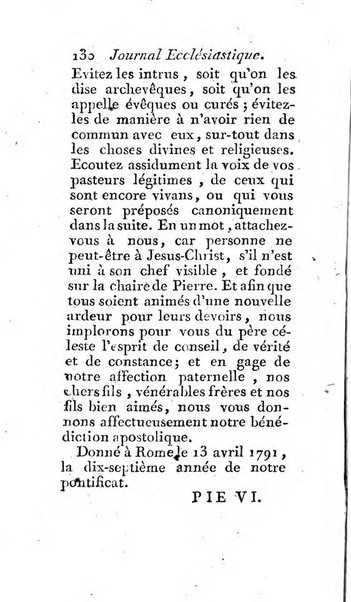 Journal ecclesiastique ou bibliotheque raisonnée des sciences ecclésiastiques