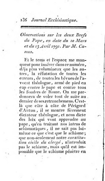 Journal ecclesiastique ou bibliotheque raisonnée des sciences ecclésiastiques