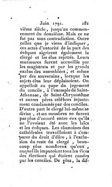 Journal ecclesiastique ou bibliotheque raisonnée des sciences ecclésiastiques