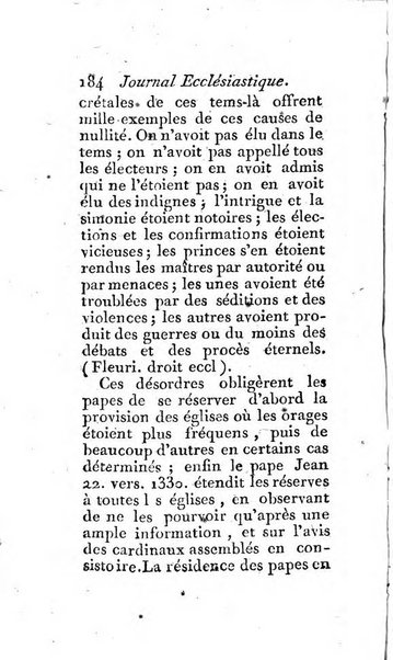 Journal ecclesiastique ou bibliotheque raisonnée des sciences ecclésiastiques