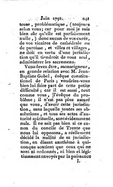 Journal ecclesiastique ou bibliotheque raisonnée des sciences ecclésiastiques