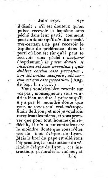 Journal ecclesiastique ou bibliotheque raisonnée des sciences ecclésiastiques