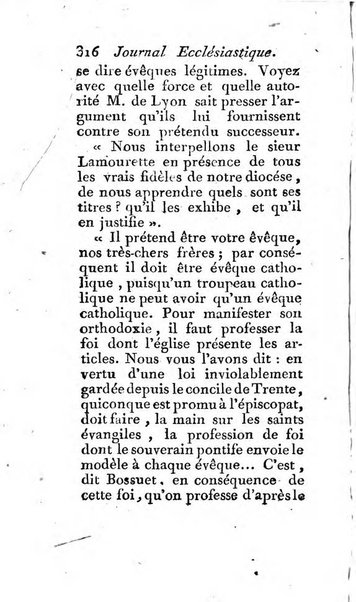 Journal ecclesiastique ou bibliotheque raisonnée des sciences ecclésiastiques