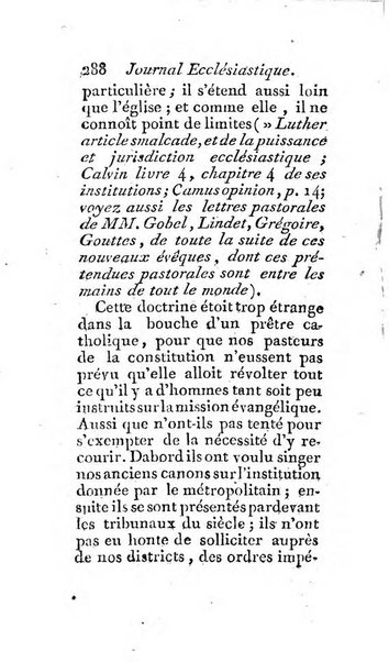 Journal ecclesiastique ou bibliotheque raisonnée des sciences ecclésiastiques