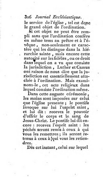 Journal ecclesiastique ou bibliotheque raisonnée des sciences ecclésiastiques