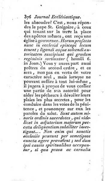 Journal ecclesiastique ou bibliotheque raisonnée des sciences ecclésiastiques