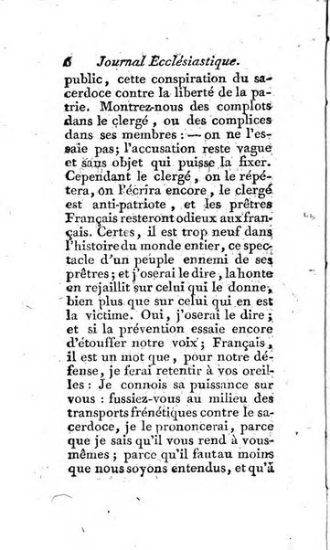 Journal ecclesiastique ou bibliotheque raisonnée des sciences ecclésiastiques