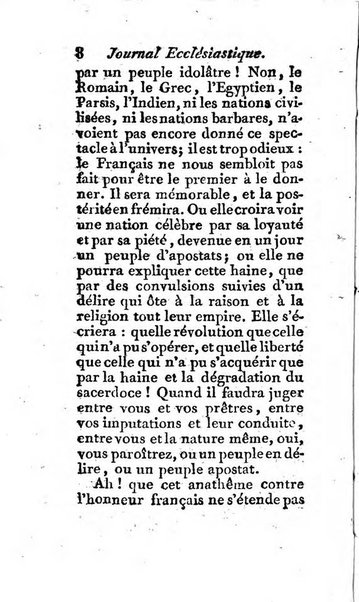 Journal ecclesiastique ou bibliotheque raisonnée des sciences ecclésiastiques