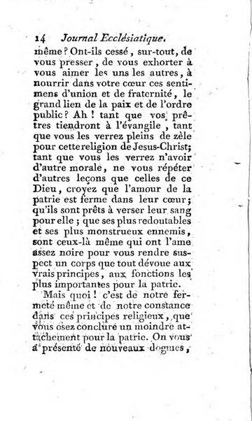 Journal ecclesiastique ou bibliotheque raisonnée des sciences ecclésiastiques