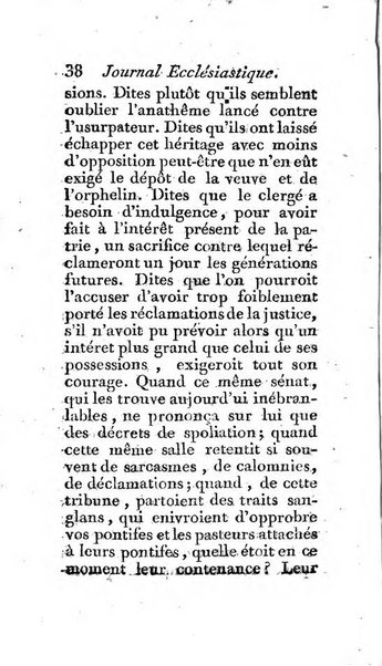 Journal ecclesiastique ou bibliotheque raisonnée des sciences ecclésiastiques