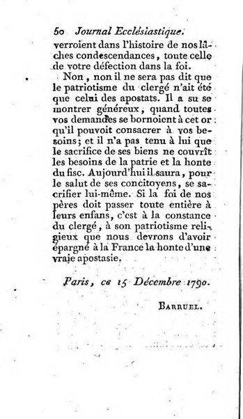 Journal ecclesiastique ou bibliotheque raisonnée des sciences ecclésiastiques