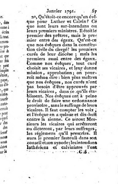 Journal ecclesiastique ou bibliotheque raisonnée des sciences ecclésiastiques