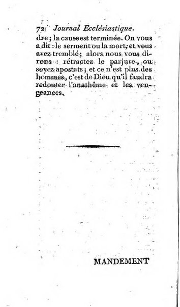 Journal ecclesiastique ou bibliotheque raisonnée des sciences ecclésiastiques