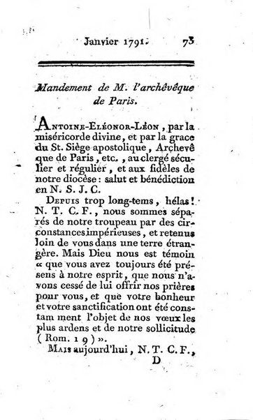 Journal ecclesiastique ou bibliotheque raisonnée des sciences ecclésiastiques