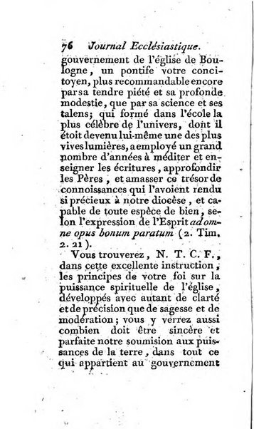 Journal ecclesiastique ou bibliotheque raisonnée des sciences ecclésiastiques