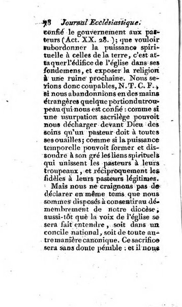 Journal ecclesiastique ou bibliotheque raisonnée des sciences ecclésiastiques