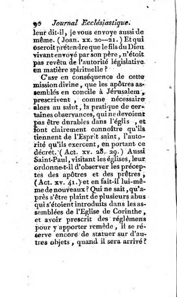 Journal ecclesiastique ou bibliotheque raisonnée des sciences ecclésiastiques