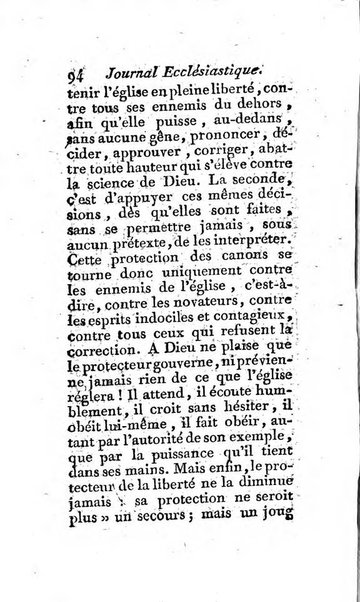 Journal ecclesiastique ou bibliotheque raisonnée des sciences ecclésiastiques