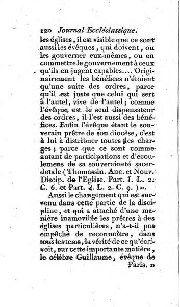 Journal ecclesiastique ou bibliotheque raisonnée des sciences ecclésiastiques