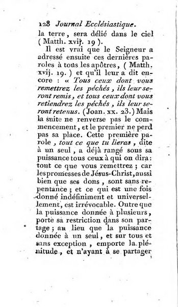 Journal ecclesiastique ou bibliotheque raisonnée des sciences ecclésiastiques