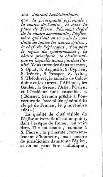 Journal ecclesiastique ou bibliotheque raisonnée des sciences ecclésiastiques