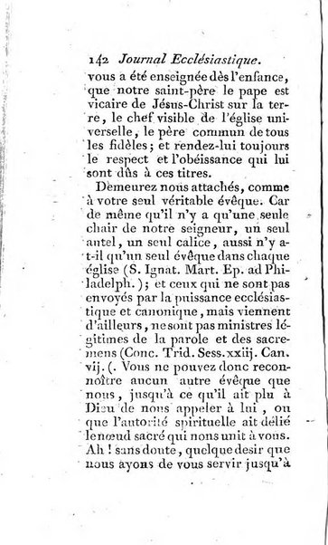 Journal ecclesiastique ou bibliotheque raisonnée des sciences ecclésiastiques