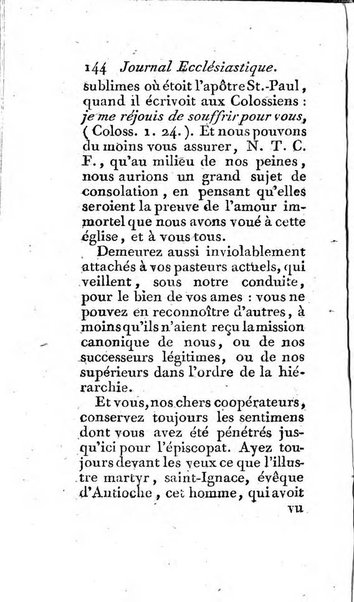 Journal ecclesiastique ou bibliotheque raisonnée des sciences ecclésiastiques