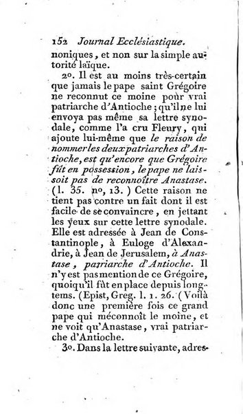 Journal ecclesiastique ou bibliotheque raisonnée des sciences ecclésiastiques