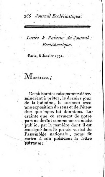 Journal ecclesiastique ou bibliotheque raisonnée des sciences ecclésiastiques