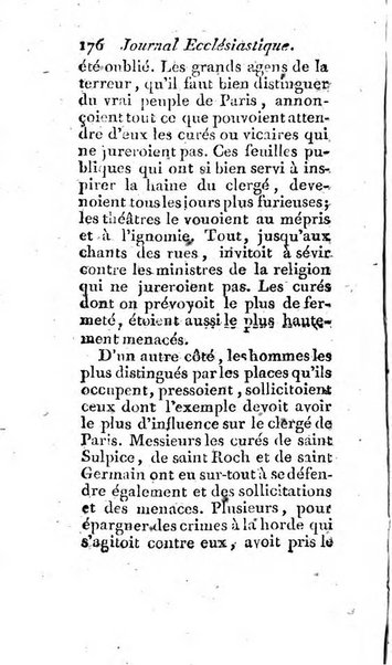 Journal ecclesiastique ou bibliotheque raisonnée des sciences ecclésiastiques