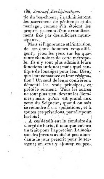 Journal ecclesiastique ou bibliotheque raisonnée des sciences ecclésiastiques