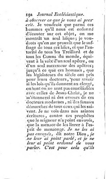 Journal ecclesiastique ou bibliotheque raisonnée des sciences ecclésiastiques