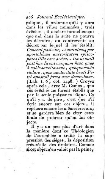 Journal ecclesiastique ou bibliotheque raisonnée des sciences ecclésiastiques