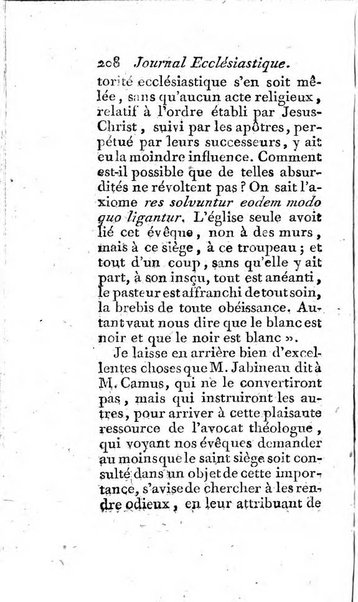 Journal ecclesiastique ou bibliotheque raisonnée des sciences ecclésiastiques